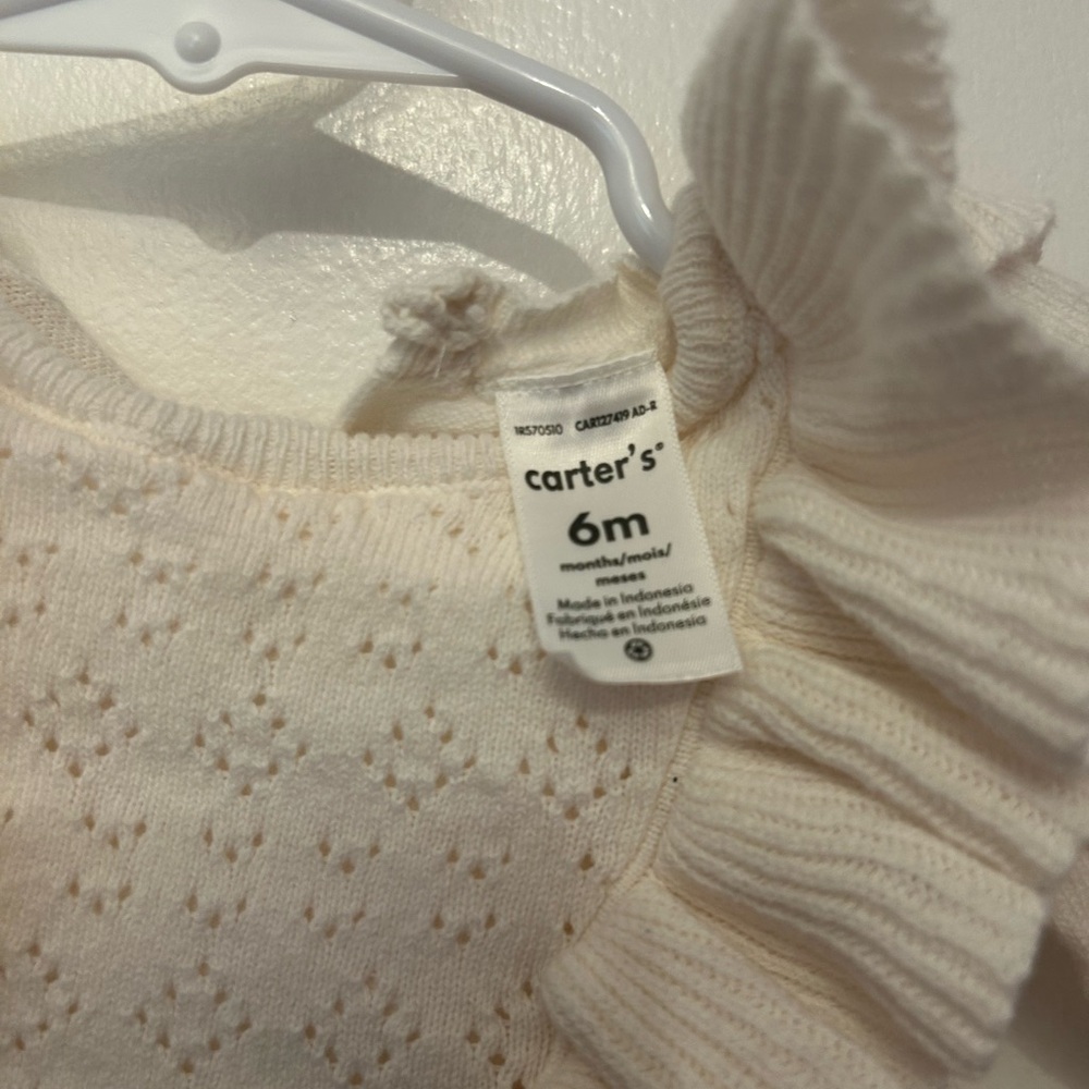 Carter's Cream Ruffled Sweater - Picture 6 of 6